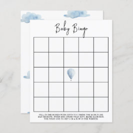 Lámina Globo azul de aire caliente - Juego de bingo para