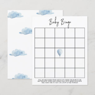 Lámina Globo azul de aire caliente - Juego de bingo para 
