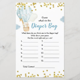 Lámina Globo de aire caliente adivina qué hay en la bolsa