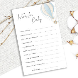 Lámina Globo De Aire Caliente Azul Baby Shower Desea Un B