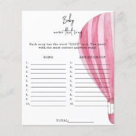 Lámina Globo de aire caliente - Nombra esa canción, juego