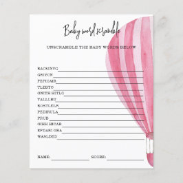 Lámina Globo de aire caliente - Palabras de bebé