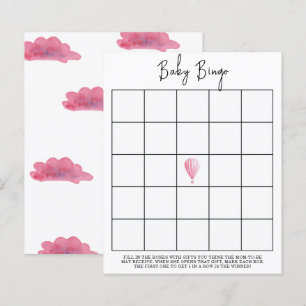 Lámina Globo de aire caliente rosado - Juego de bingo par
