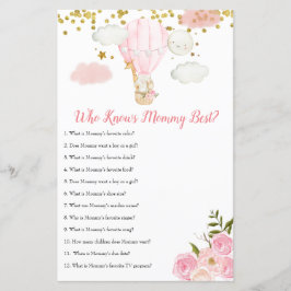 Lámina Globo de aire caliente rosado que mejor conoce a m