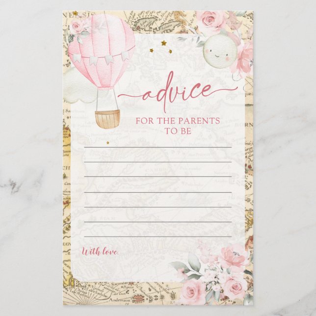 Lámina Globo de aire rosado, no es una maravillosa tarjet (Anverso)