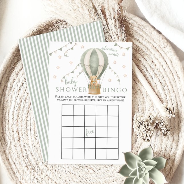 Lámina Globo de aire verde Teddy Baby Boy Juego de ducha  (Subido por el creador)