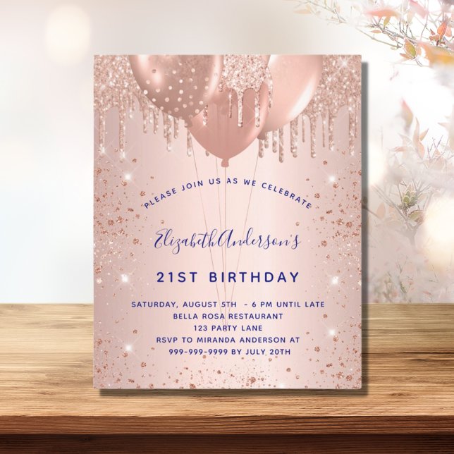 Lámina Globos azul marino rosa de cumpleaños (Subido por el creador)