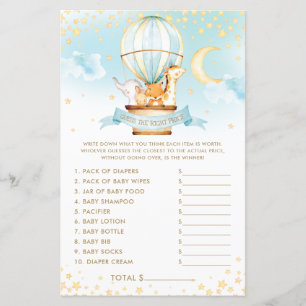 Lámina Globos de aire caliente animales adivinan el juego