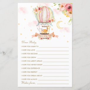 Lámina Globos de aire caliente Animales duchan deseos par