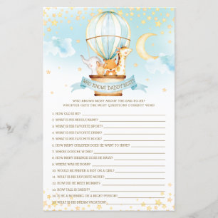 Lámina Globos de aire caliente Animales que conocen mejor