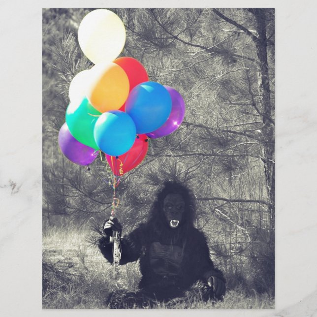 Lámina globos de cumpleaños simio (Anverso)