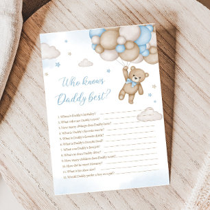 Lámina Globos de oso azul Baby Shower que conoce mejor ju