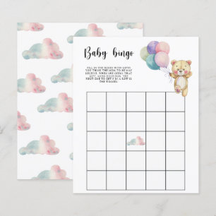 Lámina Globos de oso de peluche - Juego de bingo de ducha