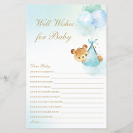 Lámina Globos de oso lindo hueco para Baby Shower