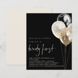 Lámina Globos de presupuesto Invitación a la Marfil de or