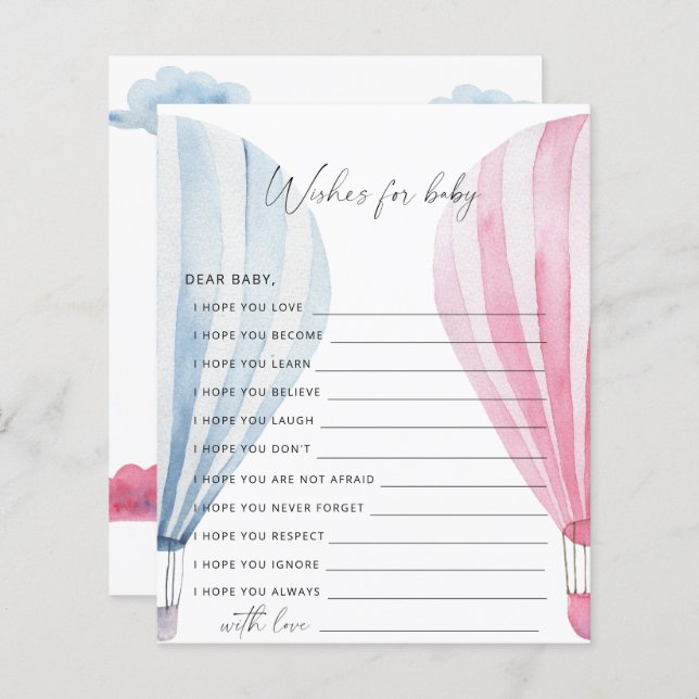 Lámina Globos reveladores de género | deseos de juego par (Anverso / Reverso)