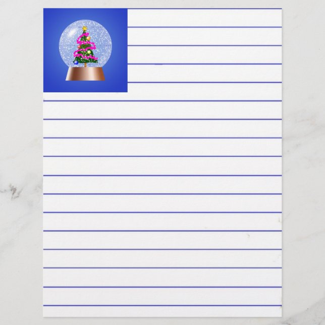 Lámina Glóbulo de nieve de árbol de Navidad (Anverso)
