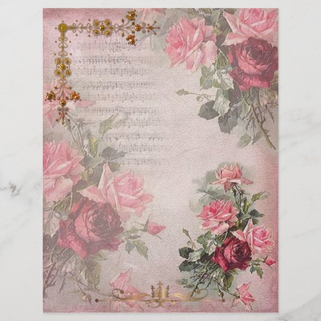 Lámina Gloria de rosas con adornos de oro (Anverso)