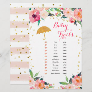 Lámina Gold April Showers Rasgos Baby Shower Baby