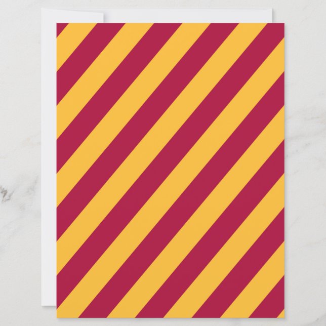 Lámina Gold & Burgundy Diagonal Stripes Scrapbook Paper (Anverso)