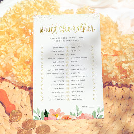 Lámina Gold Floral Prefiere Un Juego De Ducha De Novias