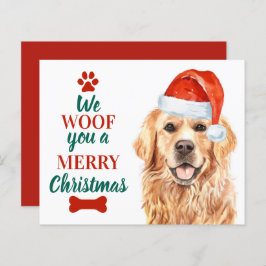 Lámina Golden Retriever de Budget Woof Merry Christmas Do