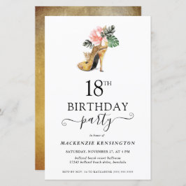 Lámina Goles altos de oro floral presupuestal 18 cumpleañ