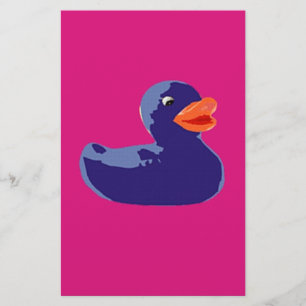 Lámina Goma de arte pop Ducky Blue Pink Duck