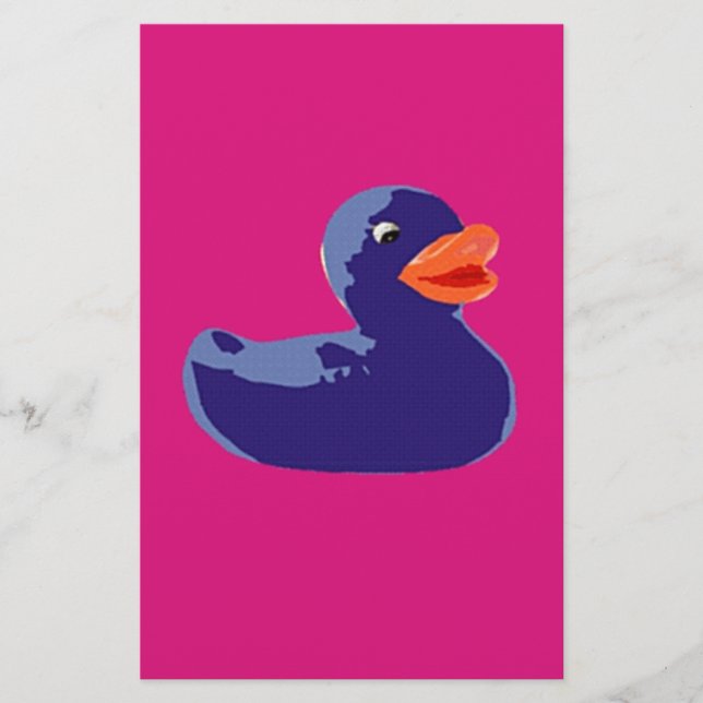 Lámina Goma de arte pop Ducky Blue Pink Duck (Anverso)
