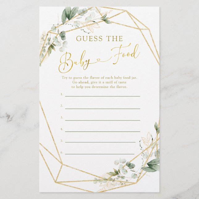 Lámina Goma de bebé geométrico en sangre adivina comida p (Anverso)