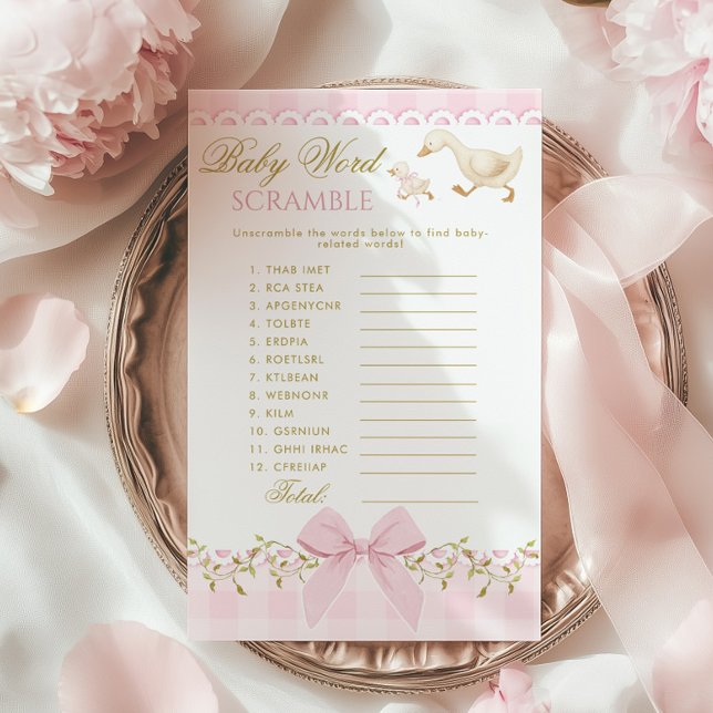 Lámina Goose Baby Word Scramble Baby shower game (Subido por el creador)