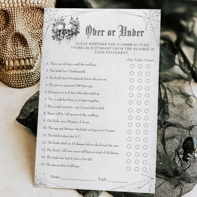 Lámina Gótica Halloween Bridal Shower Over o Under Game (Subido por el creador)