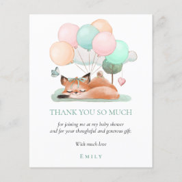 Lámina Gracias a la Baby Shower Verde azulada de Fox, que