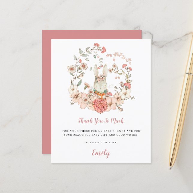 Lámina Gracias a la cuenta de Baby Shower de Budget Cuny  (Anverso/Reverso In Situ)