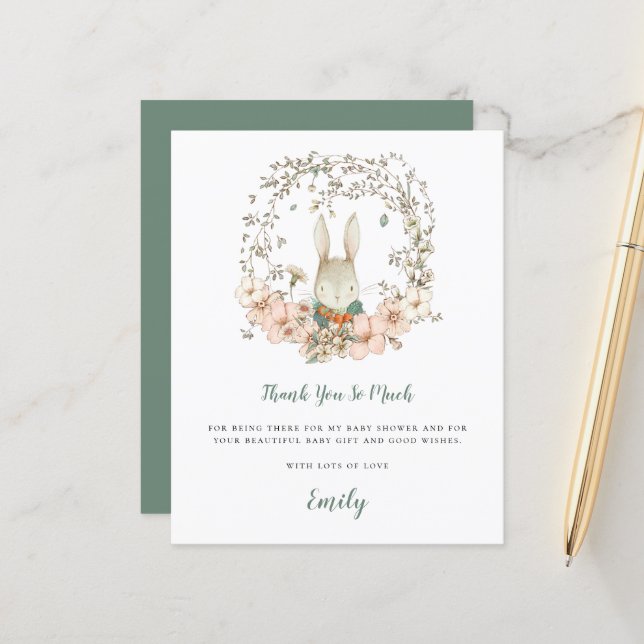 Lámina Gracias a la cuenta de Baby Shower de Budget Cute  (Anverso/Reverso In Situ)