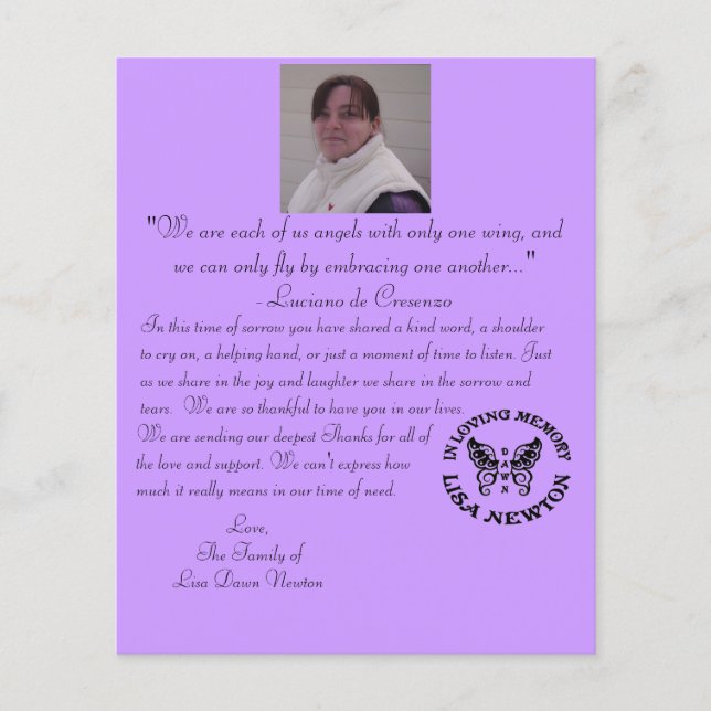 Lámina Gracias a las cartas (Anverso)