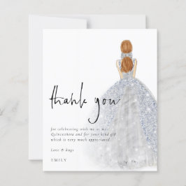 Lámina Gracias a Quinceañera de pelo rojo vestido de plat