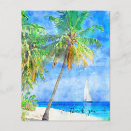 Lámina Gracias Barco de Palm Tree en Isla Tropical