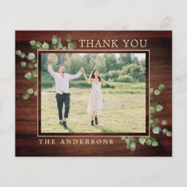 Lámina Gracias Boda de fotografía rústico de verde presup