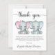 Lámina Gracias Elephant Twin Boy Chica Baby Shower (Anverso)