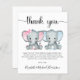 Lámina Gracias Elephant Twin Boy Chica Baby Shower (Anverso / Reverso)