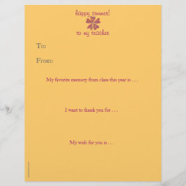 Lámina Gracias maestro personalizado de fin de año - cora