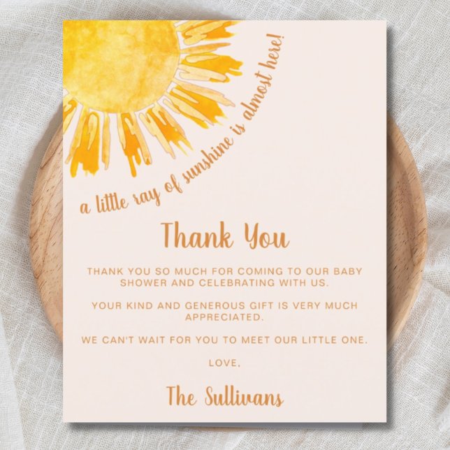 Lámina Gracias por el Sunshine Baby Shower de presupuesto (Subido por el creador)