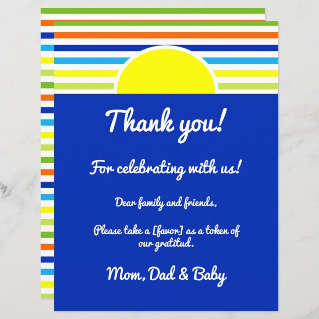 Lámina Gracias, Por Favor, Toma La Ducha De Las Rayas De  (Anverso / Reverso)