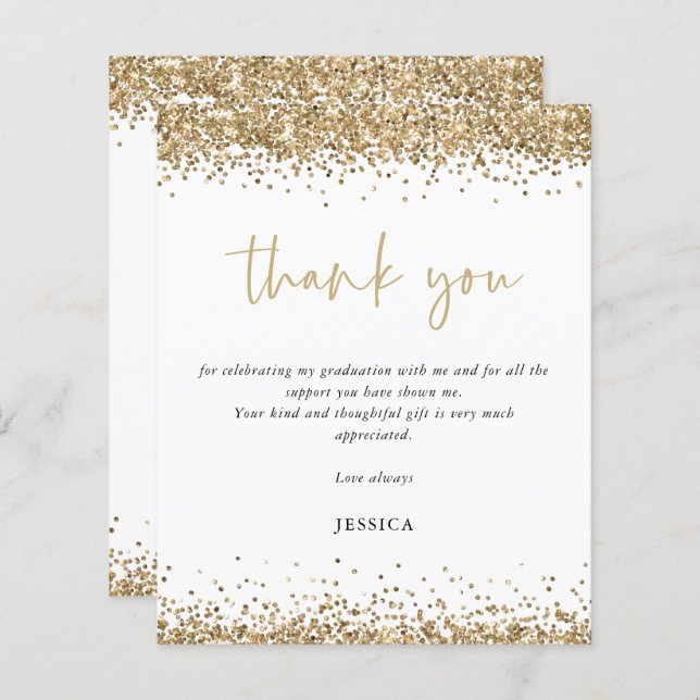 Lámina Gracias por la graduación de Budget White Gold Pur (Anverso / Reverso)