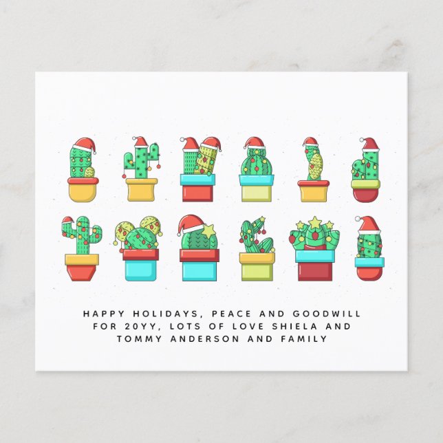 Lámina Graciosa carta anual de Cacti Navidades Cactus Per (Anverso)