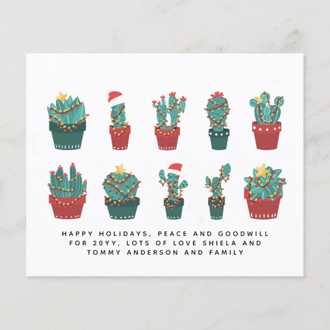 Lámina Graciosa carta anual de Cacti Navidades Cactus Per (Anverso)