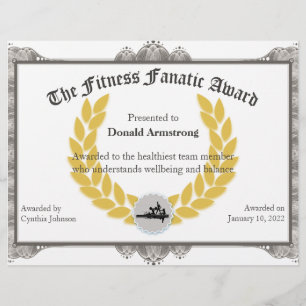 Lámina Gracioso Premio a Empleados - Fitness Fanatic