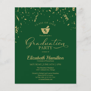 Lámina Grad Fiesta Presupuesto Invitación Escuela de Farm