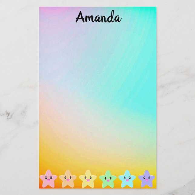 Lámina Gradiente de arcoiris personalizado Pequeñas estre (Anverso)